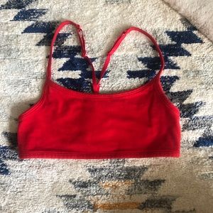 PINK Cage Back Red Bralette